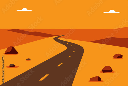 Endless Desert Highway A Journey Through Sun-Drenched Landscapes