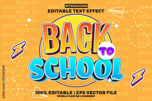Back to school editable text effect in new modern trend style
