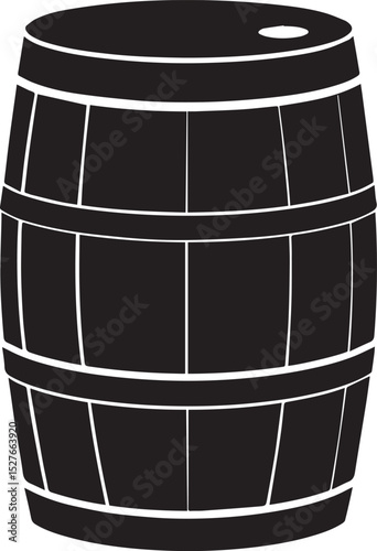 Barrel Silhouette Black Vector Format Illustration