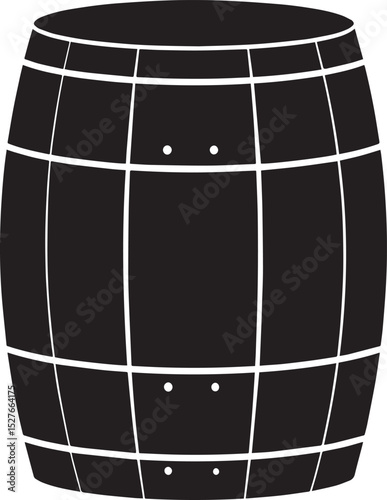 Barrel Silhouette Black Vector Format Illustration
