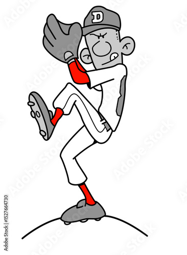 Cartoon soccer goalkeeper making a save