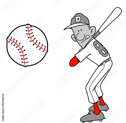 Cartoon baseball pitcher throwing a ball
