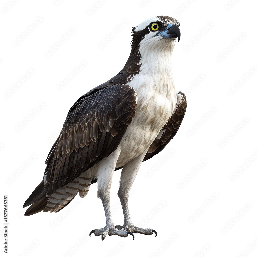 Obraz premium Osprey perched on a branch in North America during the early morning light showcasing its majestic features