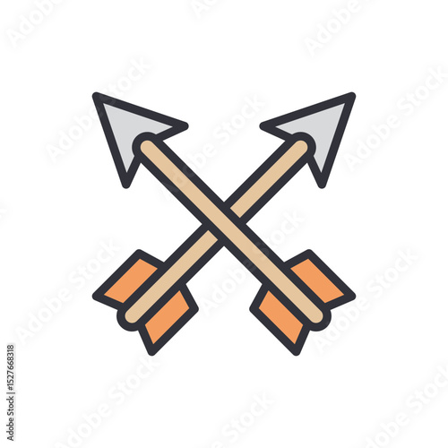 Crossed Arrows Symbolizing Focus Goal Target And Directional Aiming