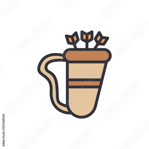 Quiver With Arrows Icon Illustration In Minimal Style Design