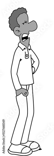 Angry cartoon man character illustration