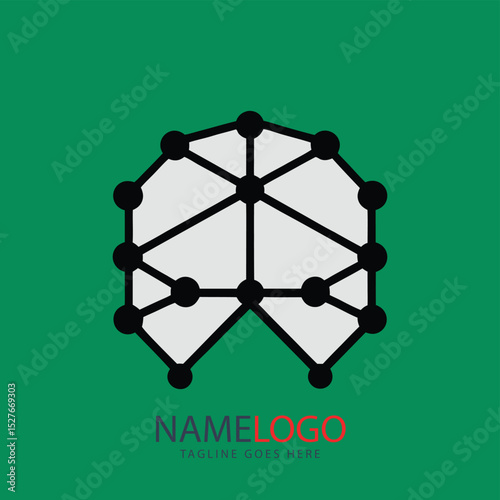 Networked Abstraction: A modern graphic featuring a stylized network of interconnected nodes, set against a vibrant green backdrop, offering a dynamic vision of connectivity and innovation.