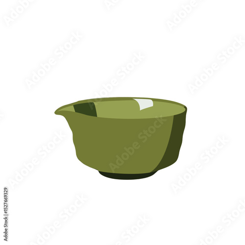 Matcha bowl vector illustration