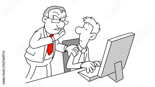 Silhouette of businessman working on computer