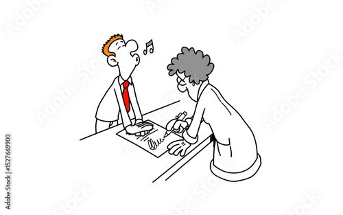 Abstract shapes representing a businessman