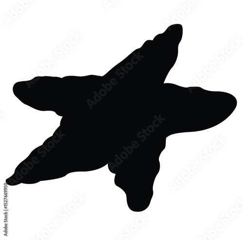 Cute cartoon hand drawn vector star fish silhouette.