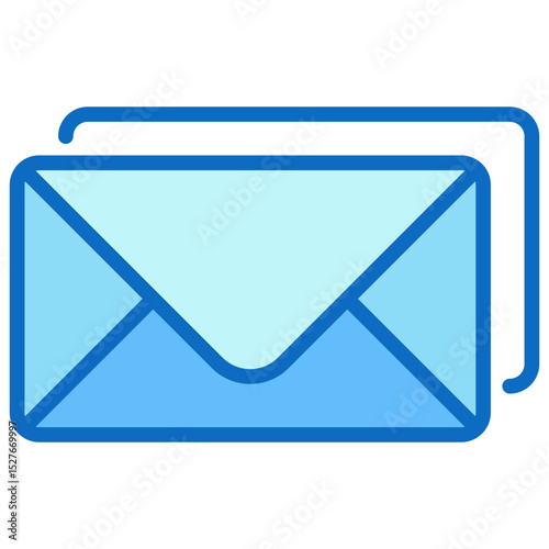All Mail - Blue Fill Outline icon - Standard envelope symbolizing direct mail or basic email correspondence