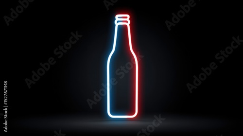 Neon Bottle Sign Bright LED Advertising for Bars and Restaurants