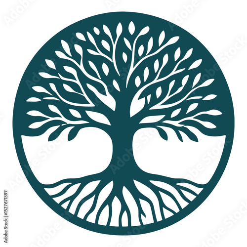 Elegant Tree of Life with Expansive Roots vector file