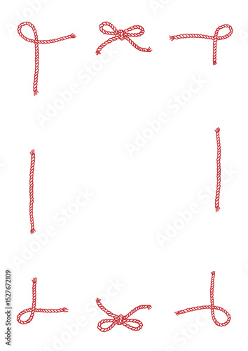 Vertical Frame of rope and corde bows with knot tied. Cowboy design trendy border template. Wild West decor for birthday, wedding, holiday, party. Vintage background for greeting cards, invitations