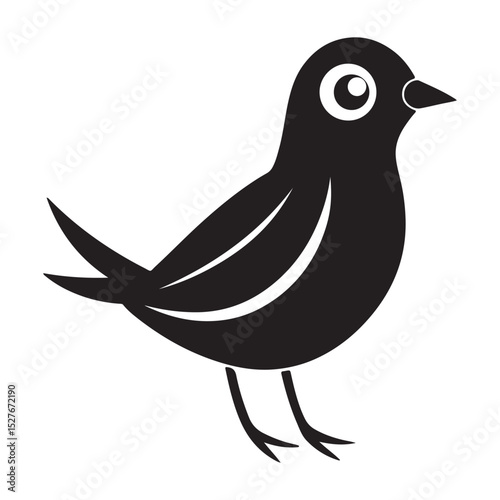 Black and White Bird Illustration – Hand Drawn Wren Clipart Art

