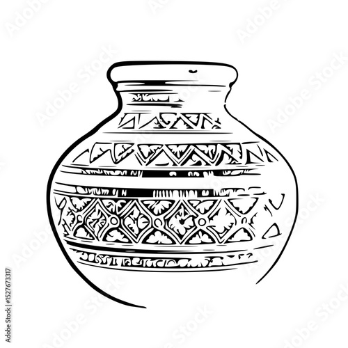 vector illustration of a clay pot 
