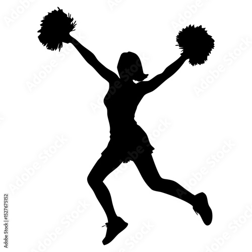 A girl dancing with hand hold elements  full black silhouette vector illustration design