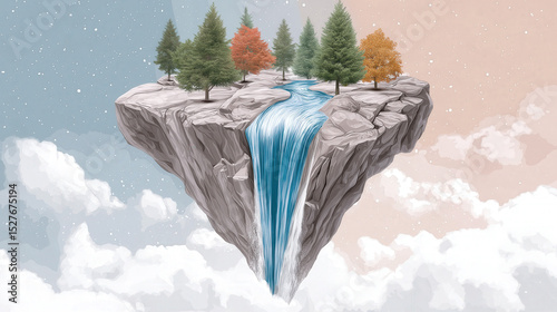 Floating island background ...