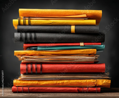 stack of papers isolated