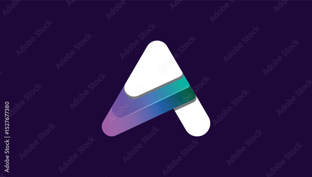 Fototapeta premium gradient 3d modern stylish a letter logo design