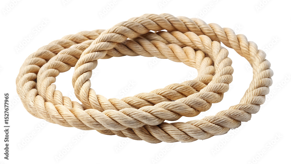 Obraz premium Beige rope loop isolated on a white background