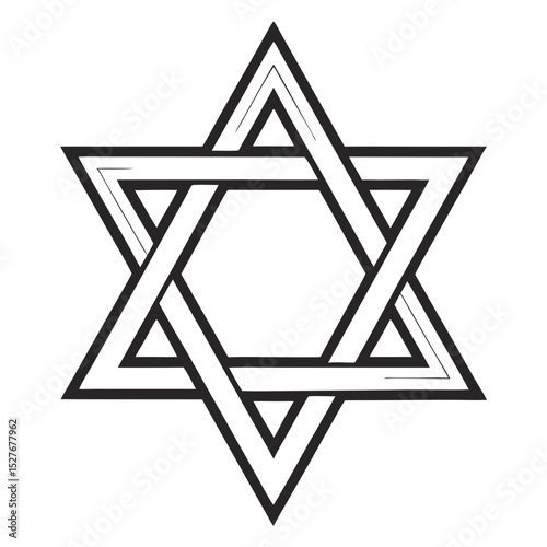 Star of David symbol in simple line art style representing Jewish identity and culture