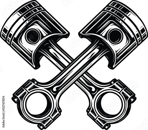 piston vector hand drawn illustration design.