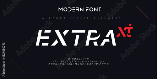 Design Modern abstract digital alphabet font. Minimal technology typography, Creative urban sport fashion futuristic font and with numbers. vector illustration.