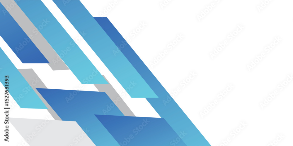 Abstract blue geometric banner on white background. Eps10 vector