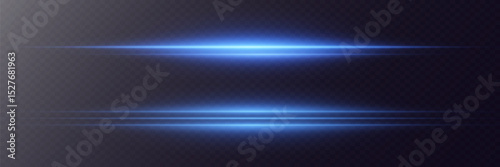 Neon lines, horizontal beams effect. Energy beams and high speed acceleration concept. EPS 10.
