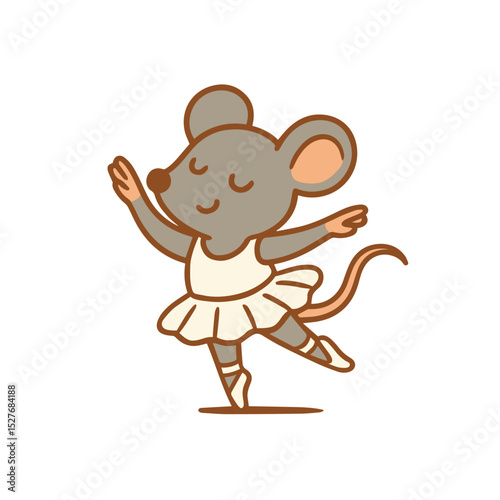 Ballerina Mouse Dancing Gracefully in a Tutu