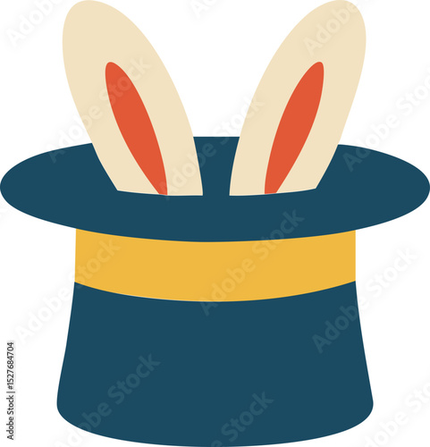 Magic Hat with Rabbit Ears Icon