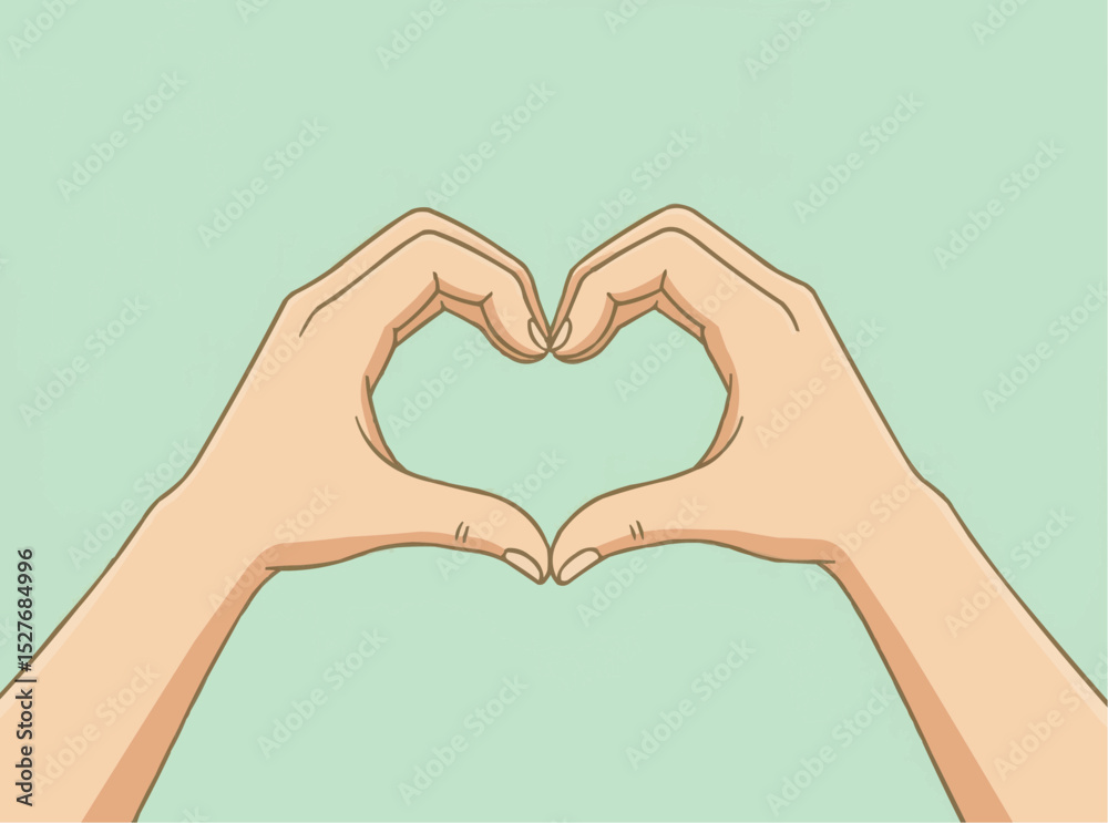 Obraz premium Hands Forming Heart Shape Symbol of Love and Affection