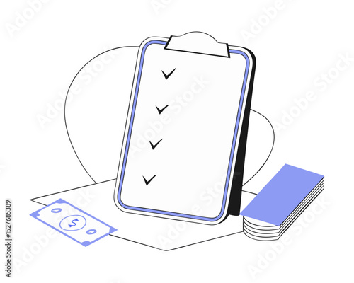  Analytics clipboard 3D cion. Business plan and goals on project. Business invoice bill expenses idea 3d icon concept. 3d icon vector on checklist