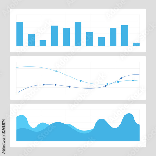 Business analytics graph of stock market investment trading on white background design. Vector