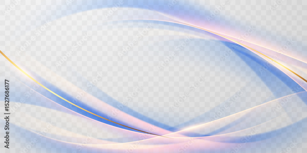Obraz premium Blue abstract wave background with luxury golden elements vector illustration