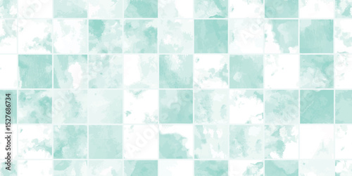 Watercolor Tile Seamless Pattern Background.水彩タイルシームレスパターン背景
