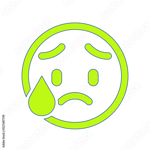 Sad Emoticon with a Single Tear