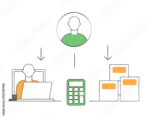 Financial, administrative staff concept. Vector illustration