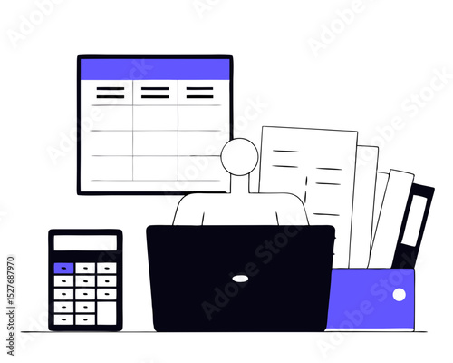 Financial, administrative staff concept. Vector illustration