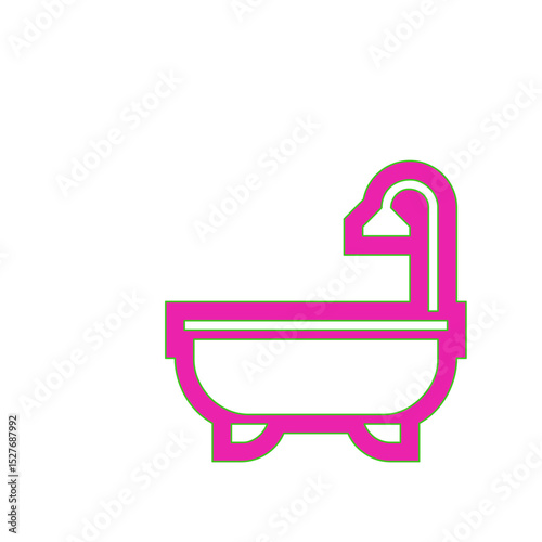 Bathtub with Shower Icon: A Clean and Modern Bathroom Fixture