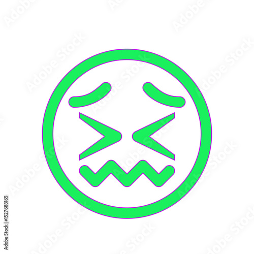 Worried Face Emoticon: A Simple Vector Graphic