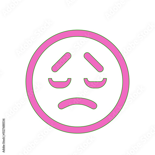 Disappointed Face Emoji Icon: Vector Illustration of a Sad  Tired Emoticon