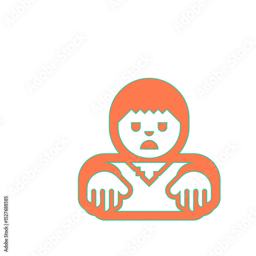 Sad Boy Icon: A Simple Vector Illustration of a Disappointed Child