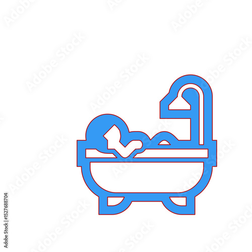Person Relaxing in a Bathtub with Shower