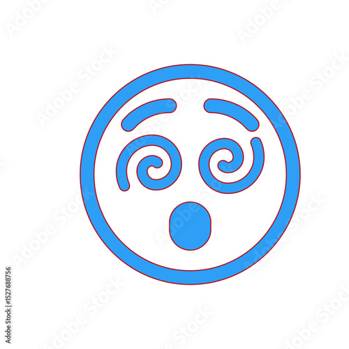 Dizzy Emoji: A Black and White Vector Graphic