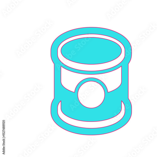 A Simple Illustration of a Closed Tin Can  Ready for Food Storage or Product Packaging