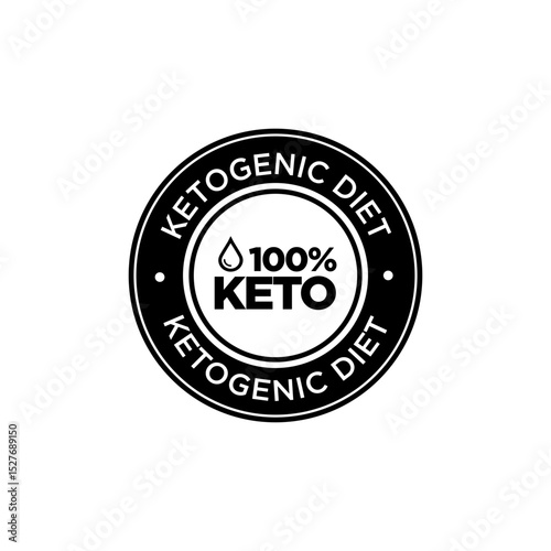 100% KETO KETOGENIC DITE Vector Stemp Green