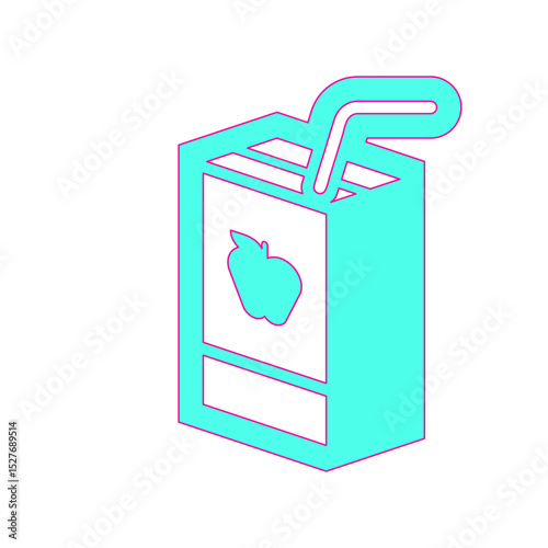 Apple Juice Box with Straw
